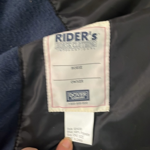 Rider’s horse clothing International- Horse cooler navy blue with green - Picture 6 of 10